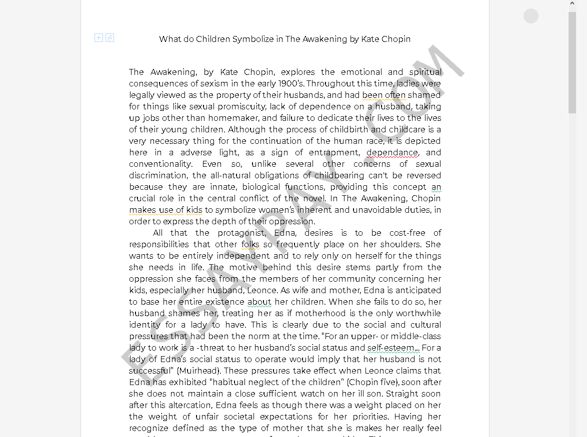 the awakening essay thesis