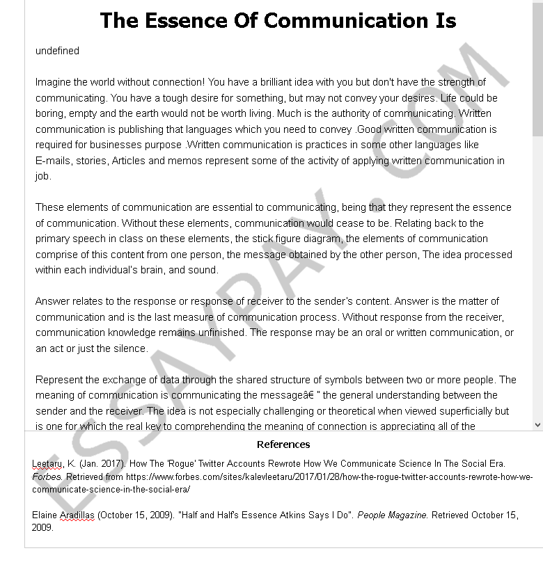 sample essay about communication