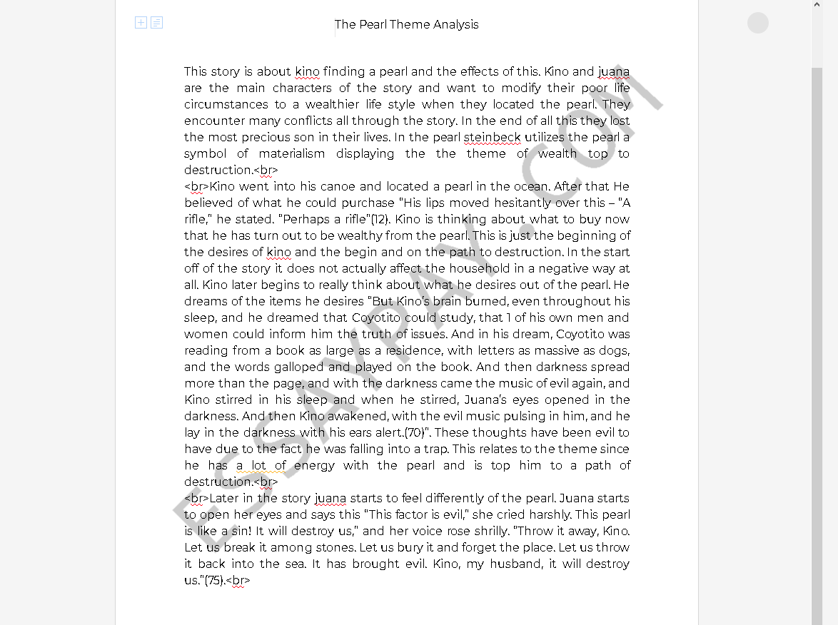 essay questions on the pearl pdf