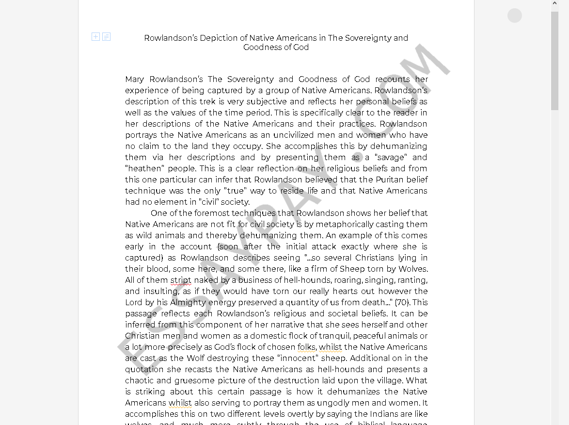 the sovereignty and goodness of god pdf - Free Essay Example