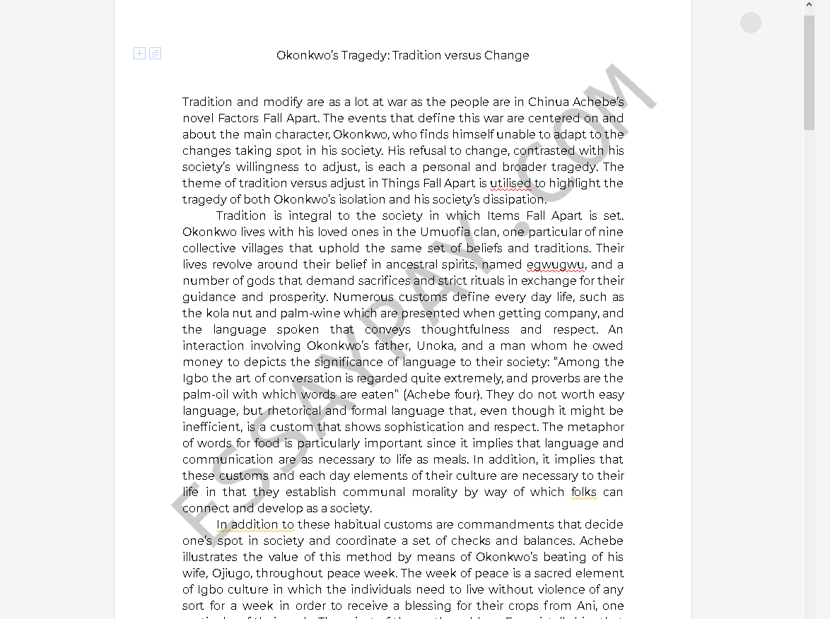 FREE Custom and traditions Essay