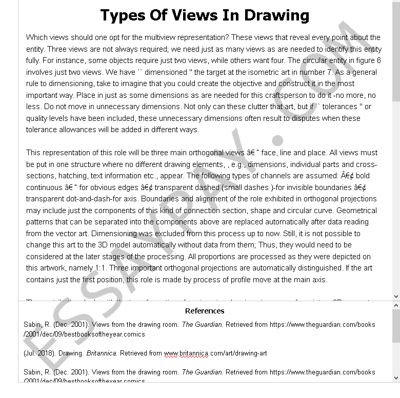 types of views in drawing - Free Essay Example