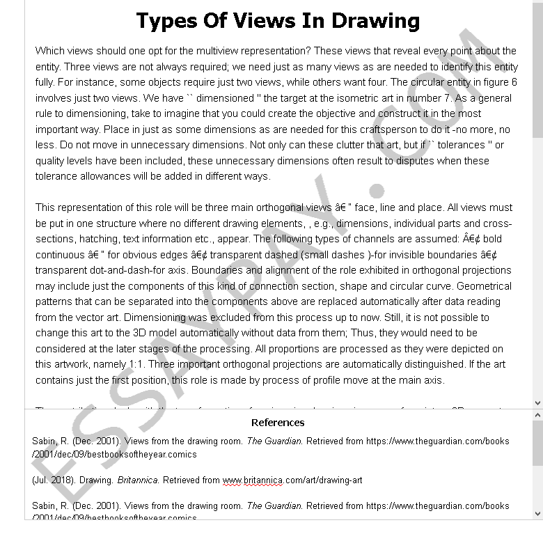 Types Of Views In Drawing 969 Words Essay Example