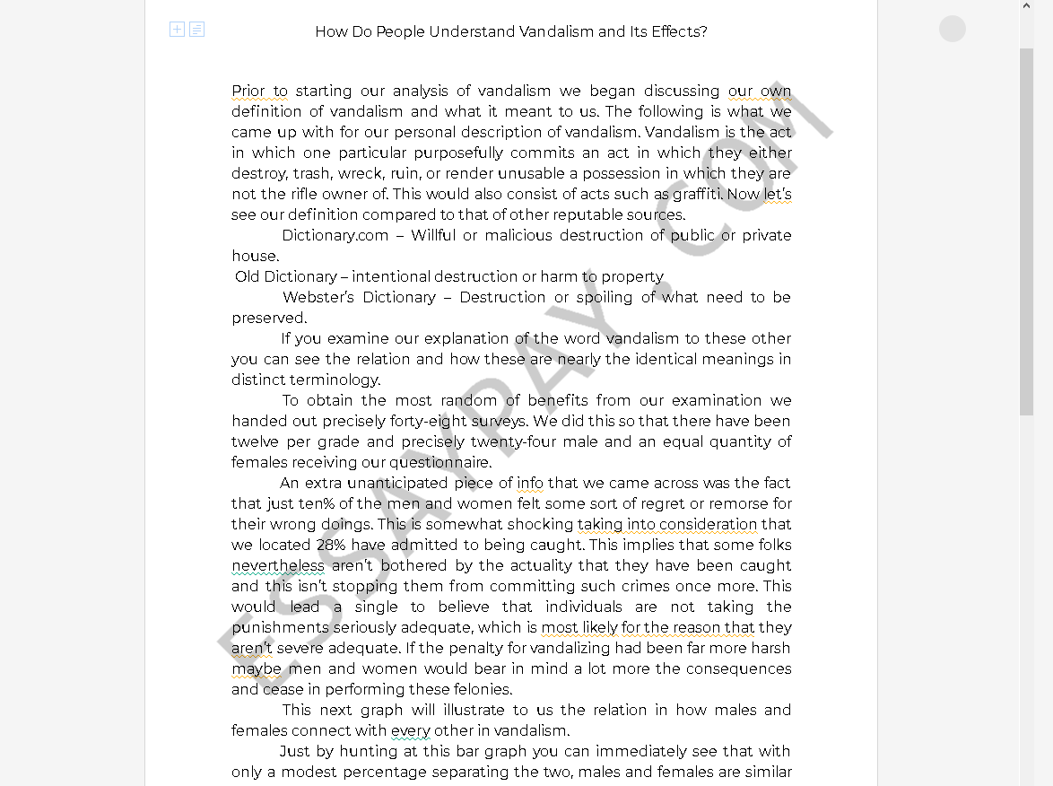 how to stop vandalism essay