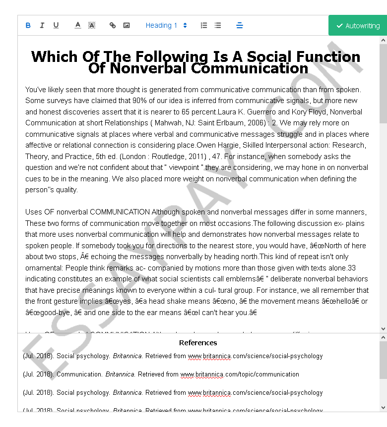 which of the following is a social function of nonverbal communication - Free Essay Example