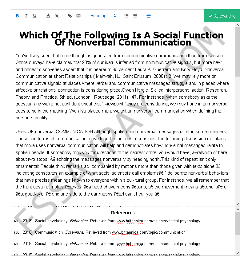 which-of-the-following-is-a-social-function-of-nonverbal-communication