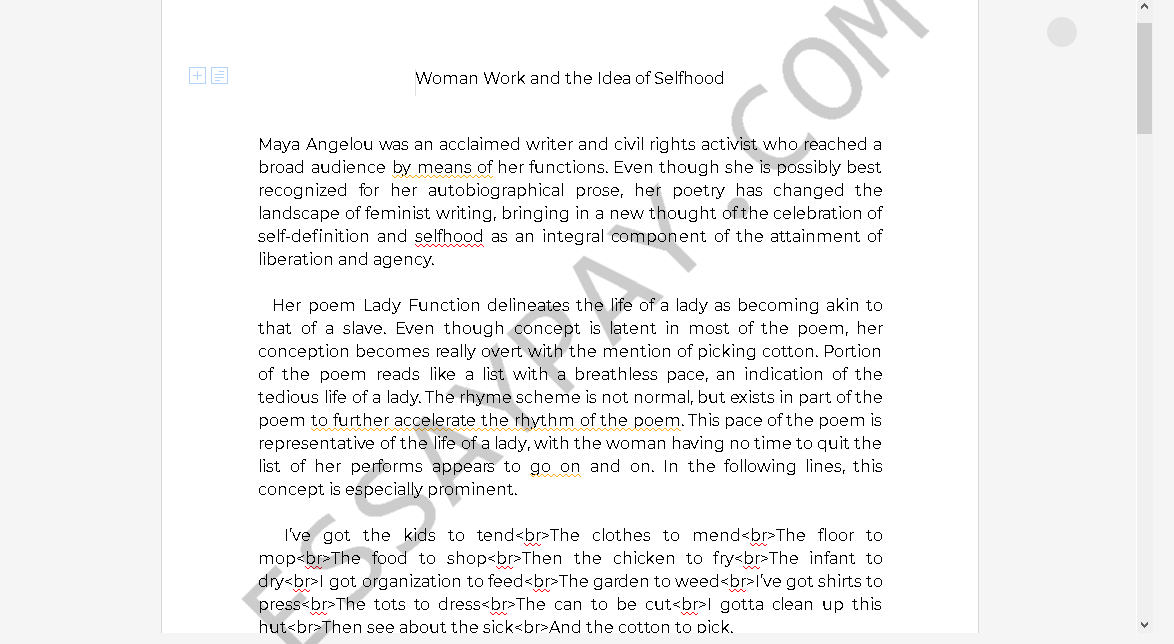 essay about working woman