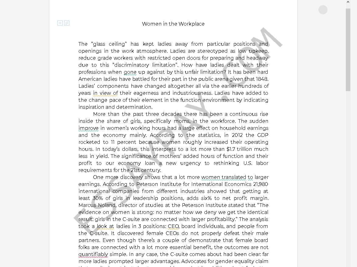 woman working essay