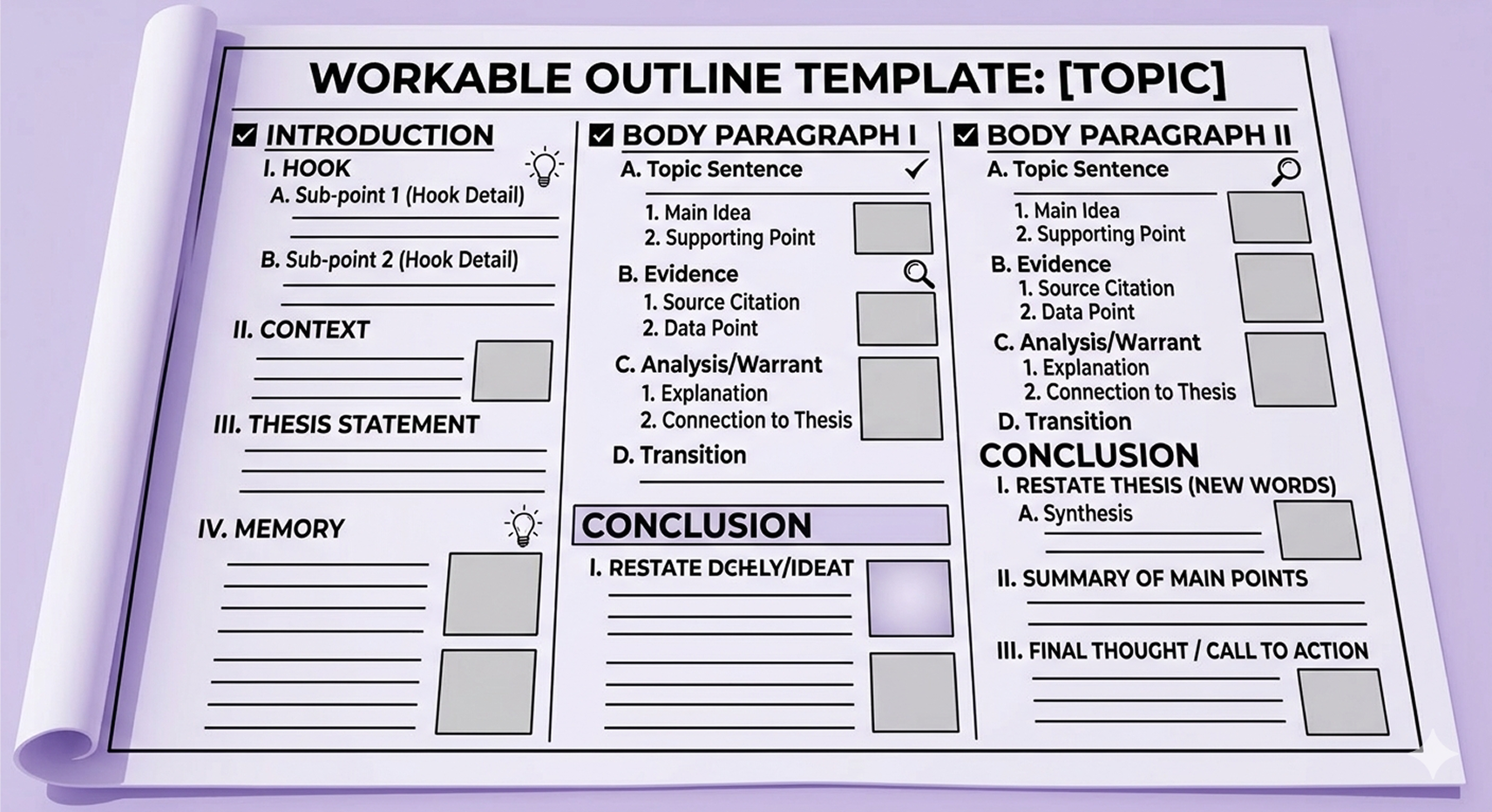 A Workable Outline Template